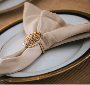 Anneaux de serviette en or, ensemble de support en cristal, Style Simple pour mariage, demi-cercle, serviettes plaquées, anneau de serviette fait à la main - Product Image 3