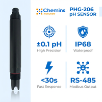 Contrôleur de pH industriel à quatre sondes en ligne, résolution 0,01 pH, précision 0,1 pH, compensation automatique de la température