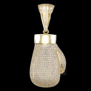 จี้รูปนวมชกมวยแบบกำหนดเอง ประดับเพชร VVS1 เงินแท้ 925 ชุบทอง สไตล์ฮิปฮอป ของขวัญสำหรับเพื่อน เพชรโมอิสซาไนต์ - Product Image 1