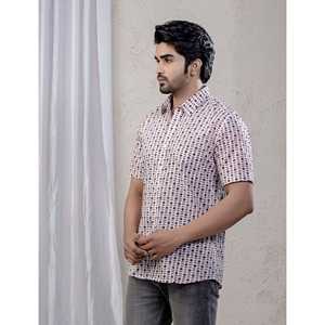 Chemise décontractée pour homme en coton imprimé à manches courtes, 100 % popeline respirante, taille XL - Fourniture ODM - Product Image 5