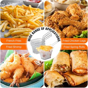 Meilleur vendeur en gros Petit panier de service en acier inoxydable Mini frites pépites Snack Momos Chips Passoire à huile pour poulet Serveur - Product Image 6