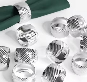 Stainless Steel <b>Tissue</b> Holder Napkin Ring Newest Design Golden finished Dining Table Decor Napkin Ring For <b>Wedding</b> Party Use - Product Image 5