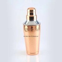 Shaker à cocktail en métal de haute qualité enduit de poudre de couleur noire avec capuchon supérieur doré Fournitures d'utilisation de bar pour la maison et l'hôtel