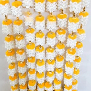 Mogra จัสมินมาลัยพร้อมพู่ห้อยทองระฆังสำหรับฉากหลัง haldi งานแต่งงานอินเดีย mepdoor แขวนเทศกาลตกแต่งงาน - Product Image 5