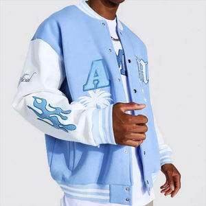 Veste universitaire Letterman de haute qualité pour hommes avec manches en laine Décoration de broderie décontractée et élégante à la mode pour l'hiver - Product Image 5