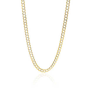 Nouveau design populaire meilleure vente 14K solide gourmette cubaine chaîne à deux tons avec un fermoir mousqueton sûr collier pour hommes lien cubain - Product Image 1