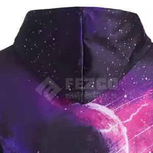 Aceptar logotipo personalizado Sublimación Sudadera con capucha Vintage Algodón Mezclado Raw Hem Sublimación Sudaderas con capucha para hombres 2025 - Product Image 6