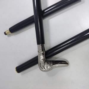 Bâton de marche artisanal traditionnel pour hommes et femmes-36 "poignée en laiton ébène brun unisexe Derby canne pliable - Product Image 4