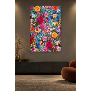 Fida Jardin secret coloré sur fond turquoise Impression sur toile - Product Image 2