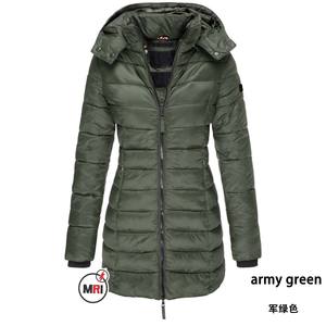 Parka d'hiver de haute qualité pour femmes coupe-vent imperméable avec longue capuche rembourrée en coton chaud respirant manteaux à glissière vestes bouffantes - Product Image 4