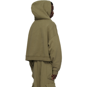 Custom OEM Enzyme-washed 100% Cotton fleece <b>Hoodie</b> for Men Drop-Shoulder Kangaroo pocket ribbed knit hem and cuffs MENS <b>Hoodie</b> - Product Image 4