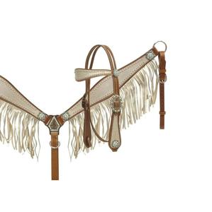 Ensemble de serre-tête et de collier de poitrine Western Floral New Style Premium Cowhide léger Trending designs équipement de cheval saisonnier tac - Product Image 4