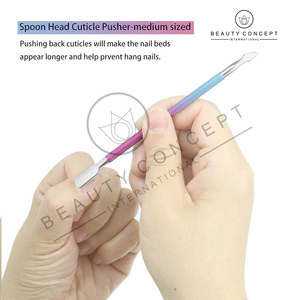 Empujador de cutículas de uñas de salón de Mejor proveedor en color azul púrpura uso personalizado recién llegado producto de acero sostenible - Product Image 4