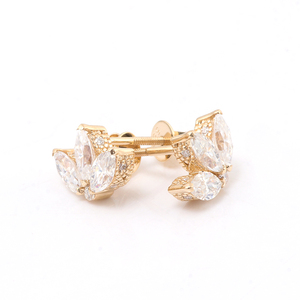 Marquise Cut Shape Moissanite Stud <b>Earrings</b> Fennel 925 Sterling Silver Flower Petals Minimalist Jewelry Stud <b>Earrings</b> - Product Image 4