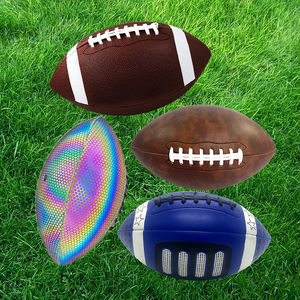 Pelota de Rugby de cuero genuino Tamaño de fútbol americano Entretenimiento para niños Hecho a estándar internacional de goma de PVC - Product Image 5