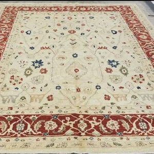 Personnalisable ANTIQUITY noué à la main 8'X10' turc Oushak Peshawar-Tapis en laine ziglar couleur pure taille personnalisable pour les pique-niques - Product Image 5