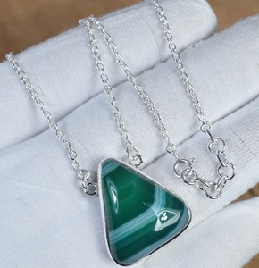 Pendentif tendance en argent sterling 925 avec pierre précieuse malachite plaqué or cadeau de mariage parfait bijoux estampillés avec '925' - Product Image 5