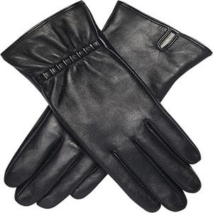 Gants en cuir véritable pour femmes 100% avec doublure chaude en cachemire écran tactile gants élastiques d'hiver pour voyage quotidien 2024 cadeau - Product Image 4