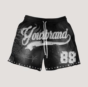 Débardeur court sans manches et ensemble de shorts en coton respirant Logo personnalisé ou vierge lavé à l'acide ourlet brut - Product Image 3