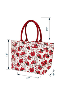 Sac à main chic en coton biodégradable écologique avec fermeture à glissière partout impression sac de transport à bandoulière décontracté - Product Image 2