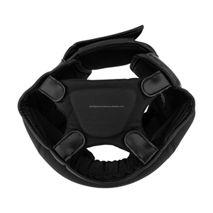 Black PU Leather Microfiber Breathable Boxing Head Guard for Children Custom Logo Professional Training Headgear - Product Image 3