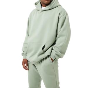 Top Quality Men Tracksuits Streetwear 100% Cotton Tracksuit Customized Logo Running Outdoor Jogging Set Oversized Loose Fit - Product Image 1
