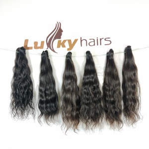 Extensions de cheveux vierges naturels de haute qualité Vietnam prix d'usine 1B Curly Wave Frontal Bundles - Product Image 4