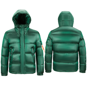 Blouson matelassé en toile noire pour homme personnalisable, coupe bulle coupe-vent, poches décontractées, service OEM, devant uni teint, fermeture éclair, collection automne - Product Image 2