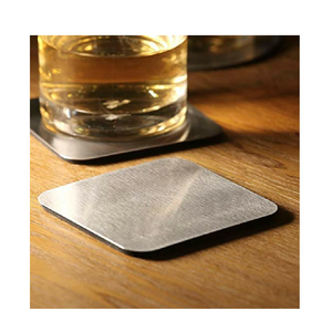 Aluminum <b>Coasters</b> Factory Direct Support Size Custom Round square shape Design Aluminum <b>coaster</b> wine <b>glass</b> use - Product Image 1