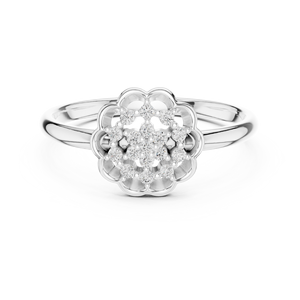0.085 CT Lab Diamond Floral <b>Ring</b> for Women VVS-VS EF Clarity 18KT, 14KT, 10KT Gold & 925 Silver Rose, Yellow, White Gold - Product Image 1