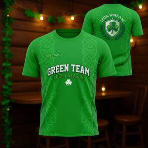T-Shirt Unisex Personalizzata per San Patrizio, Club dei Scherzi, Grafica Leprechaun, Divertente Quadrifoglio Irlandese Verde, Personalizzabile Promozionale - Product Image 3