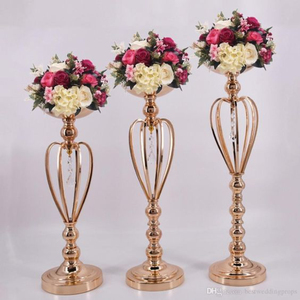 <b>Tall</b> Gold Metal Flower Stand <b>Tables</b> Decoration Rack Vase for Weddings & Parties Wedding Centerpiece & <b>Table</b> Decoration - Product Image 1