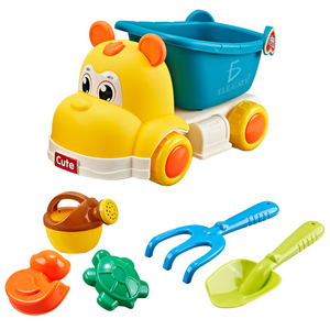 Set da Spiaggia in Plastica Super Kawaii da 6 Pezzi con Camioncino Ippopotamo per Avventure in Spiaggia! - Product Image 2