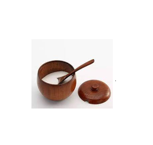 Cuenco de madera para especias, tarro con tapa de cuchara para hierbas y especias, contenedor de madera, gran oferta - Product Image 6