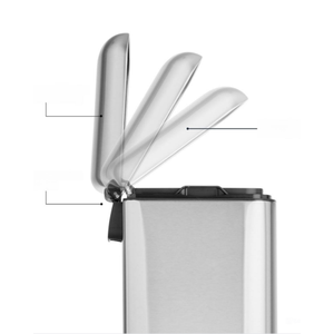 Poubelle ovale automatique sans contact DZT-50-13 avec capteur de mouvement, dessus noir, 13 gallons/50 L, acier inoxydable - Product Image 3