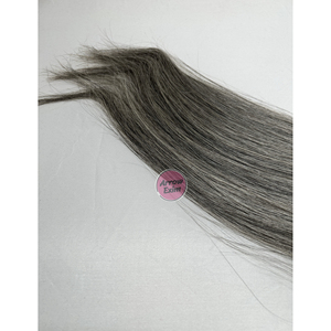 Extensiones de Cabello Remy Gris Sal y Pimienta, Mechones con Trama a Máquina, 100g, Cabello Humano Natural Sin Procesar, Cabello de un Solo Donante para Tejido - Product Image 5