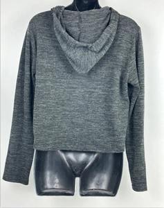 Sudadera con capucha recortada para mujer, suéter para mujer, sudadera de manga larga gris - Product Image 5