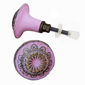 Poignées de meubles en fonte de luxe marocaines boutons de couleur rose vieilli pour armoires, commodes, armoires et tiroirs de cuisine - Product Image 2