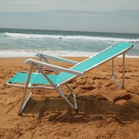 Chaise pliante portable de camping de jardin de plein air surélevée personnalisée, chaise de plage de pêche pliable à plat avec accoudoirs en plastique