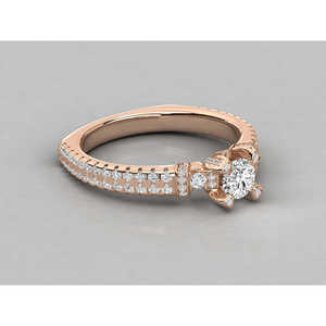 Bague solitaire en or 18 carats avec diamant brillant cultivé en laboratoire, élégante et luxueuse - Product Image 5