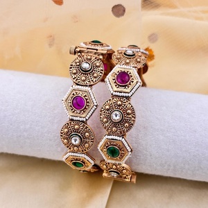 ชุดเครื่องประดับกำไลทองเหลืองดีไซน์หรูหราแบบราชวงศ์ กำไลแบบดั้งเดิมทันสมัยสำหรับผู้หญิงและเด็กผู้หญิง ของขวัญสำหรับงานหมั้น/งานแต่งงาน - Product Image 1