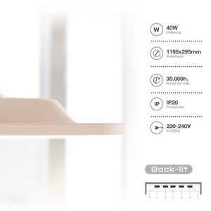 Pannello Led da incasso bianco Luena 40W 4400Lm 6000K 275x1175 mm (GSC 203400034) - Product Image 3