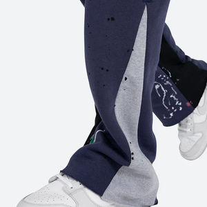Pantalon de survêtement évasé personnalisé taille haute pour hommes usine vente en gros contraste couleur Bootcut pantalon de survêtement Splash conception évasée - Product Image 6