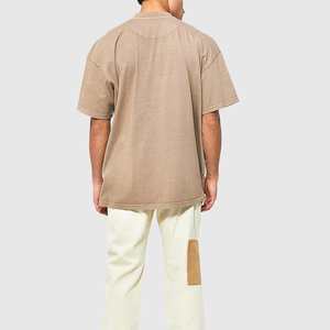 Camiseta Personalizada para Hombre, Lavada al Ácido, 100% Algodón Grueso, Talla Grande, Transpirable, Cuello Redondo, Estampado Largo, Manga Corta - Product Image 3