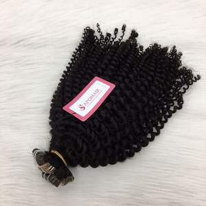 Extension de cheveux Remy de qualité vietnamienne de luxe brut couleur naturelle bouclée profonde sans perte d'enchevêtrements couleur naturelle-paquet de cheveux humains - Product Image 1