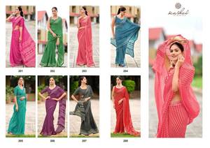 Collection de saris imprimés en feuille de mousse mate en gros, catalogue complet, vêtements de fête et décontractés, séchage rapide, toutes saisons, vêtements indiens et pakistanais - Product Image 6