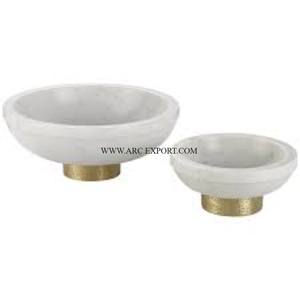 Fourniture directe d'usine marbre blanc aspect attrayant vaisselle bol tendance conception maison Table décorative Dessert bol approvisionnement - Product Image 4