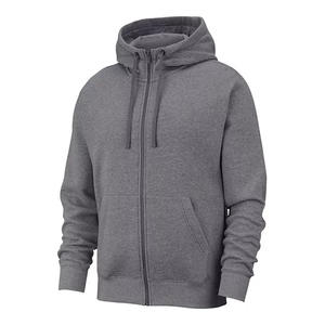 Saamir Sports OEM Customized Zip-up Casual Winter Wear High Quality Cotton Polyester Fleece <b>Hoodie</b> Solid <b>Plain</b> <b>Grey</b> <b>Men's</b> - Product Image 4