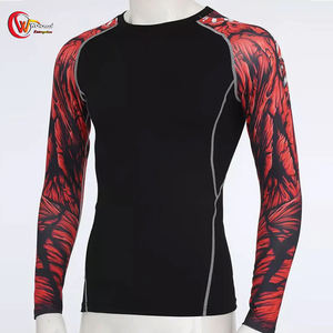 El mejor producto más vendido Rash Guard en manga larga Último diseño MMA Wear Color sólido Rash Guard - Product Image 2