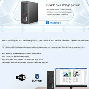 L e n o V o Think Center M755e Inter Core 2GB DDR4 512GB SSD WIFI Win11 7.4L Computadora de escritorio para pequeñas empresas - Product Image 4